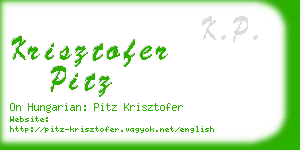 krisztofer pitz business card